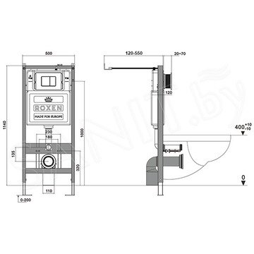 Комплект инсталляции 6 в 1 Roxen StounFix Dual Fresh 503394 с аромадозатором