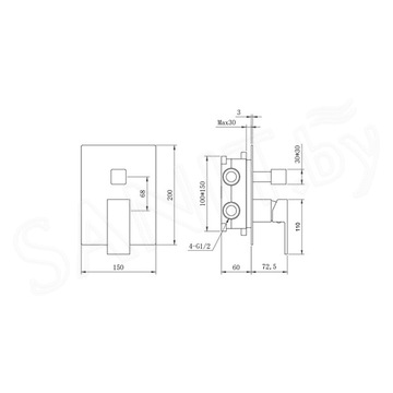 Душевая система Berges Ventas 2S 073001 встраиваемая