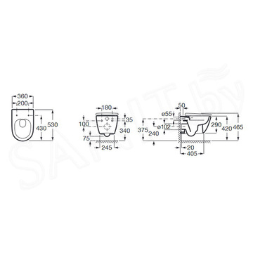 Комплект инсталляции Grohe Rapid SL 38772001 с подвесным унитазом Roca Ona Rimless 34H688000 Slim Soft Close