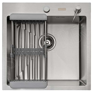 Кухонная мойка Arfeka Eco AR 50 Satin с коландером, дозатором и роллер-матом