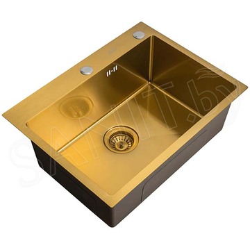 Кухонная мойка Arfeka Eco AR 60 Golden PVD Nano со смесителем и дозатором