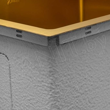 Кухонная мойка Zorg ZRN 5055 Nano PVD Gold Rosy со смесителем под фильтр