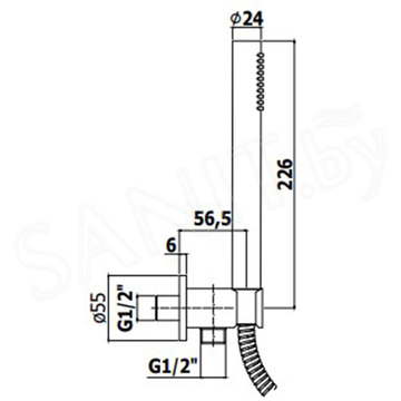 Шланговое подключение с лейкой Paffoni Master ZDUP094NKNSP