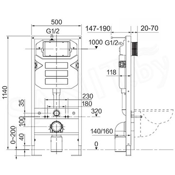 Комплект инсталляции 4 в 1 CeramicaNova Metropol CN4002MB-1001M-1000