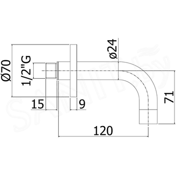 Излив для ванны Paffoni Light ZBOC105ST