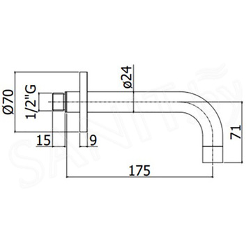 Излив для ванны Paffoni Light ZBOC139ST