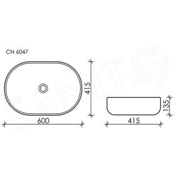 Умывальник CeramicaNova Element CN6047MB