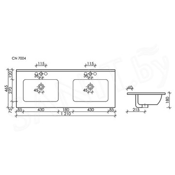 Умывальник CeramicaNova Element CN7004