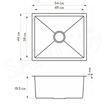 Кухонная мойка Axus LS-5444 / LS-6444 с коландером