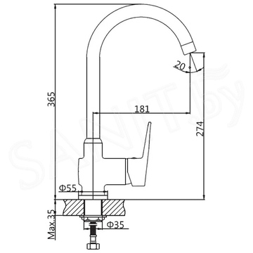 Смеситель для кухонной мойки AV Engineering AVCID4-A557-610