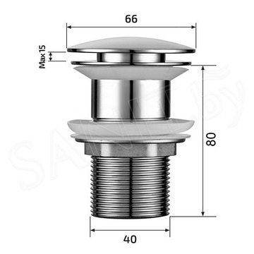 Донный клапан Roxen PD02CH (chrome) без перелива