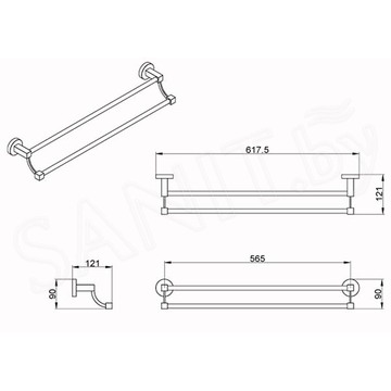 Держатель для полотенец Azario Nessy AZ-73102