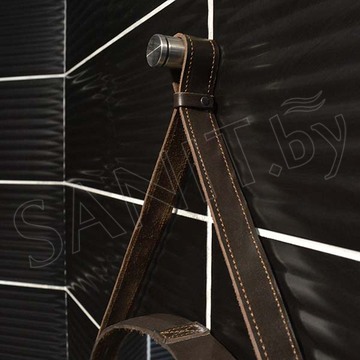 Зеркало Azario Капитан с Led-подсветкой коричневая кожа