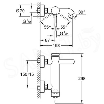 Смеситель для ванны Grohe Essence 33624001