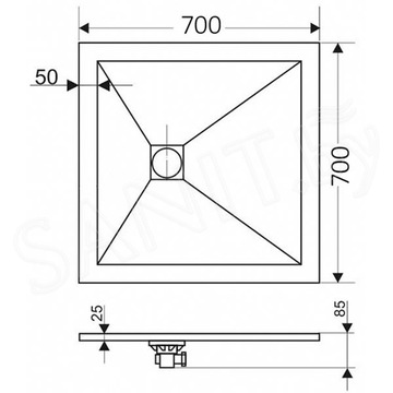Душевой поддон RGW Stone Tray ST-W белый ширина 70