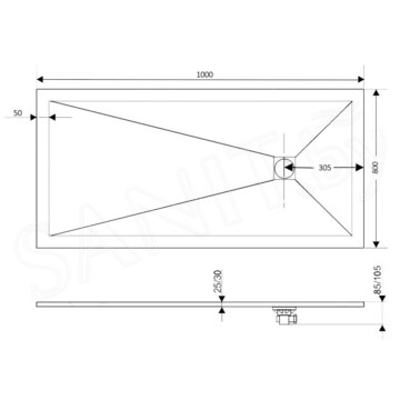 Душевой поддон RGW Stone Tray ST-G серый ширина 80