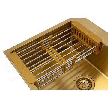 Кухонная мойка Arfeka Eco AR 50 Gold с коландером, дозатором и роллер-матом