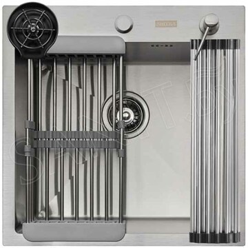 Кухонная мойка Arfeka Eco AR 50 Satin с коландером, дозатором, роллер-матом и ринзером