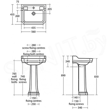 Пьедестал Ideal Standard Waverley U470001