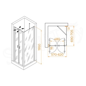 Душевой уголок RGW Passage PA-144 60 (PA-104+Z-050-2+O-204)