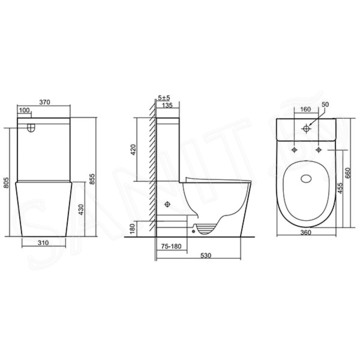 Напольный унитаз SantiLine SL-5026