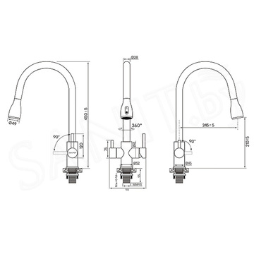 Смеситель для кухонной мойки Paulmark Lange La214212-401(AN) с подключением к фильтру воды