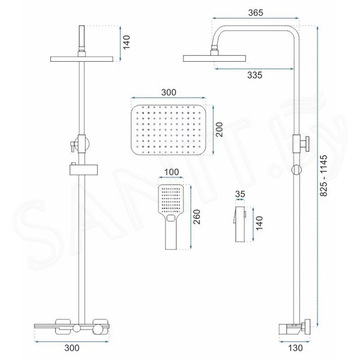 Душевая стойка Rea Helix chrome REA-P6620