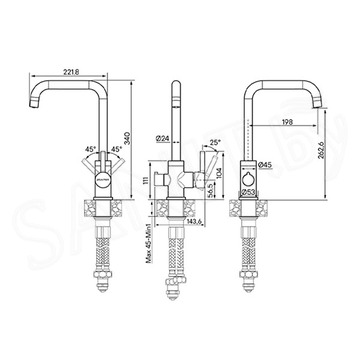 Смеситель для кухонной мойки Paulmark Logas Lo213021-401TB(AN) с подключением к фильтру воды