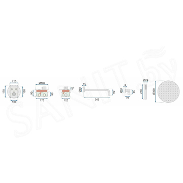 Душевая стойка Rea Lungo miler white REA-P6614 встраиваемая с термостатом