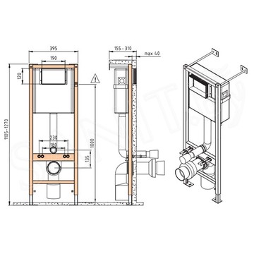 Комплект инсталляции Cersanit Carina XL CO DPL EO Slim / 64441