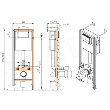 Комплект инсталляции Cersanit Carina XL CO DPL EO Slim / 64440