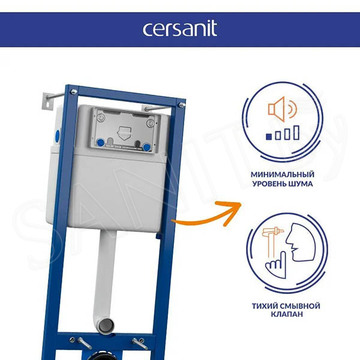 Комплект инсталляции Cersanit Vector с кнопкой Corner белый глянец и унитазом Carina XL Co Dpl Eo Slim