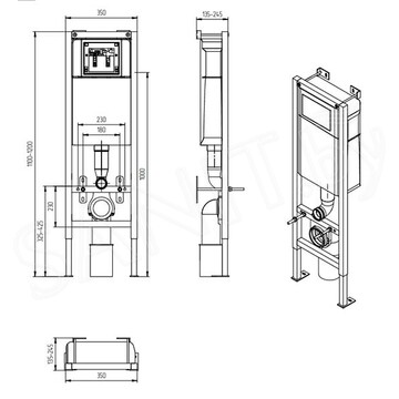 Комплект инсталляции Cersanit Parva CO DPL EO / 64229