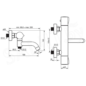 Смеситель для ванны Damixa Scandinavian Pure 363000300 с термостатом