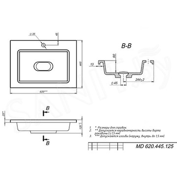 Умывальник Versalia Modul 65 G