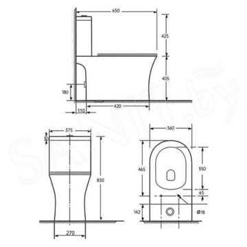 Напольный унитаз Roxen Urban 600190-01 Rimless Soft Close