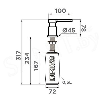 Дозатор для моющих средств Omoikiri OM-04-C / OM-04-BN