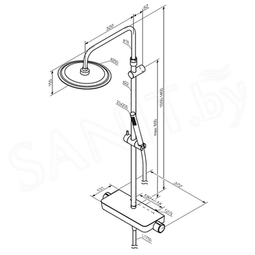 Душевая стойка Damixa Scandinavian Pure 936750300 с термостатом