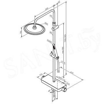 Душевая стойка Damixa Scandinavian Pure 936760300 с термостатом