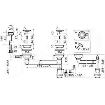 Сифон для мойки Omoikiri WK-1.5-IN