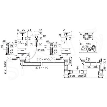 Сифон для мойки Omoikiri WK-2-R-A-IN