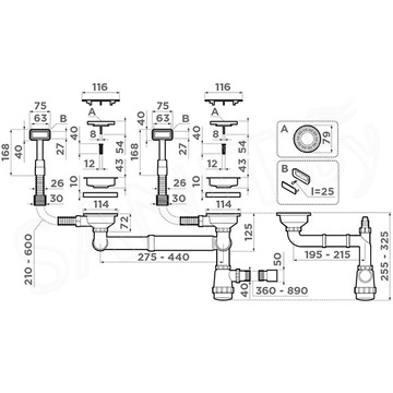 Сифон для мойки Omoikiri WK-2C-IN