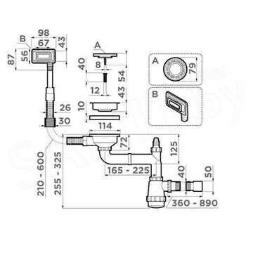 Сифон для мойки Omoikiri WK-1-UN-LG