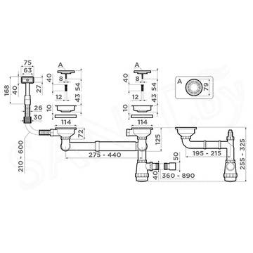 Сифон для мойки Omoikiri WK-1,5-S-IN