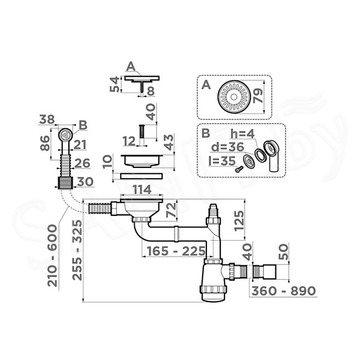 Сифон для мойки Omoikiri WK-1CL-R-AB022