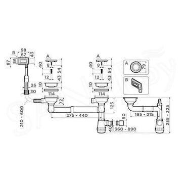 Сифон для мойки Omoikiri WK-1.5-UN-IN