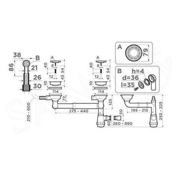 Сифон для мойки Omoikiri WK-1,5-R-IN