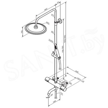 Душевая стойка Damixa Scandinavian Pure 936810000 с термостатом