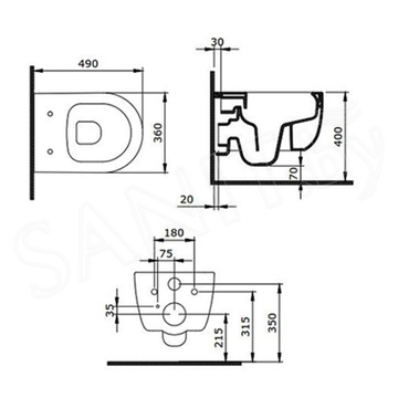 Комплект инсталляции Roxen StounFix Dual Fresh с удлиненными креплениями, аромадозатором, бежевой кнопкой смыва и унитазом Bocchi V-Tondo Compacto Rimless