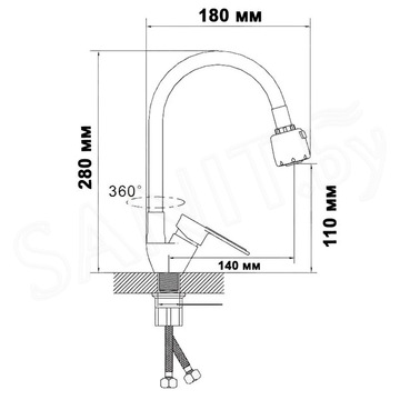 Смеситель для кухонной мойки Wisent WP758-310